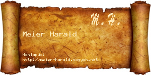 Meier Harald névjegykártya